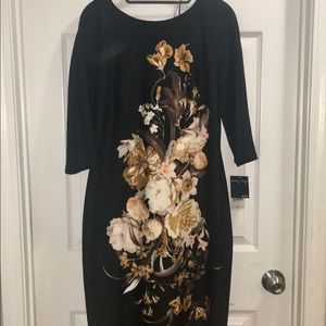 Gabby Skye Black Floral Dress